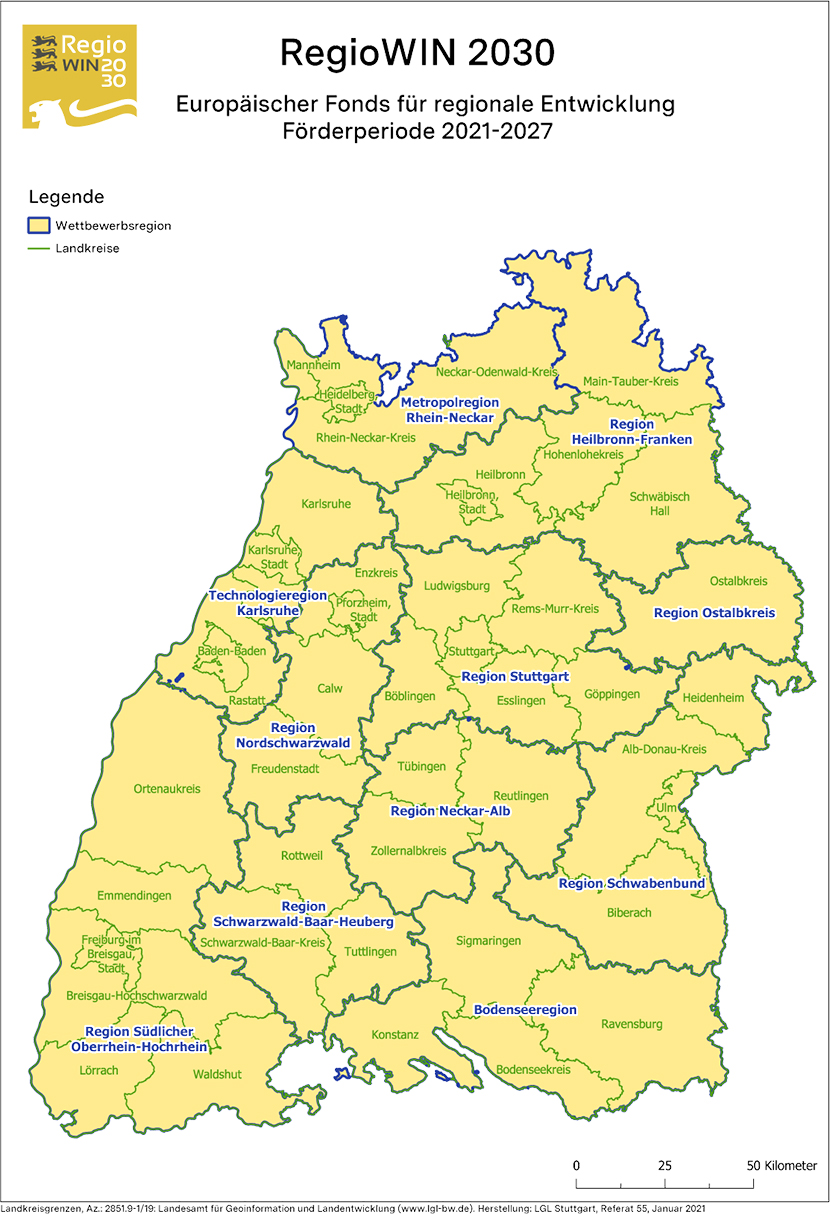 RegioWIN interaktive Karte
