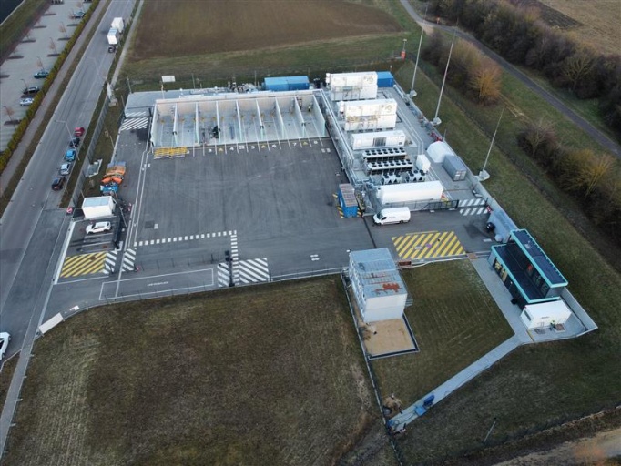 Wasserstoffproduktionsanlage in Schwäbisch Gmünd von oben Wasserstoffproduktionsanlage in Schwäbisch Gmünd von oben