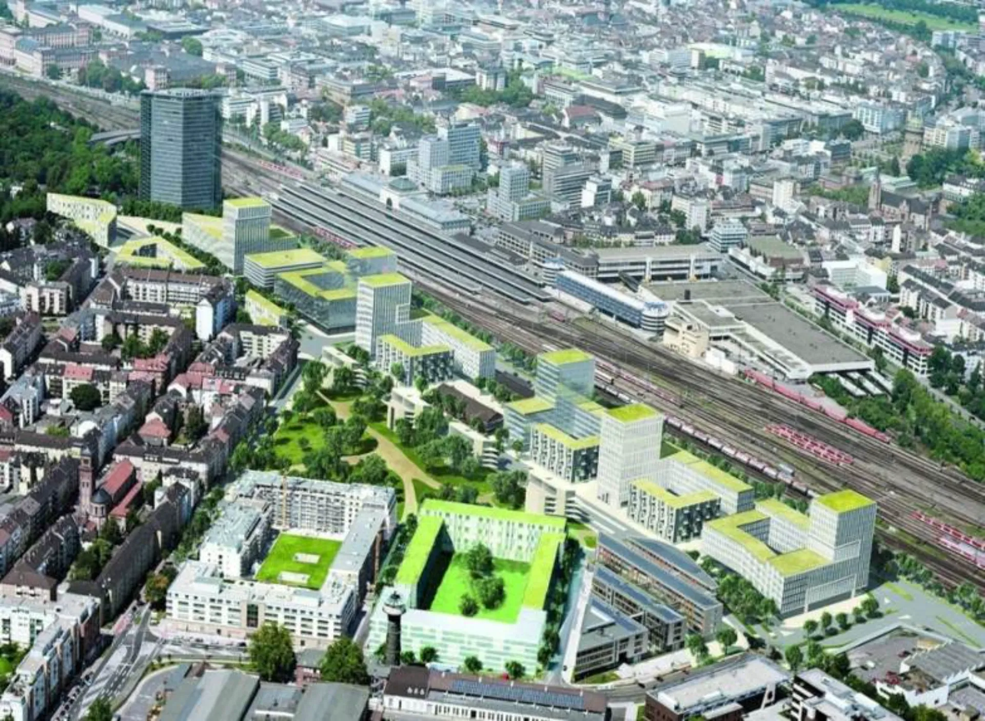 Glückstein-Quartier: Luftbild und Modellsimulation